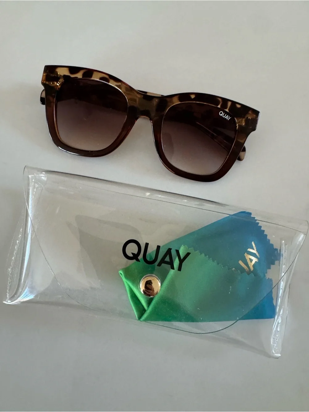 Quay Australia Tortoise Shell Sunglasses with Brown Gradient Lenses